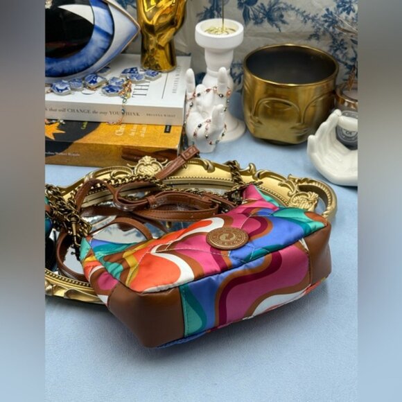 🆕 KURT GEIGER LONDON 🧿 NWOT Small Recycled Nylon Multi Crossbody Rainbow Swirl - Picture 10 of 13